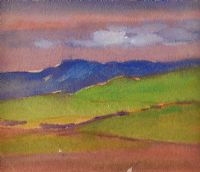 LANDSCAPE WITH DISTANT MOUNTAINS by George Gault at Ross's Online Art Auctions
