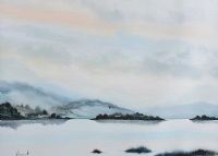 BLUE SKY ABOVE THE LOUGH by Irish School at Ross's Online Art Auctions