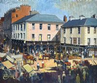 ARMAGH MARKET DAY, 1902 by Robert D. Beattie at Ross's Online Art Auctions