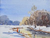 WINTER BY THE RIVER by Tom McGoldrick at Ross's Online Art Auctions