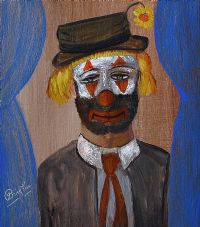CLOWN, WAITING IN THE WINGS by James Bingham at Ross's Online Art Auctions