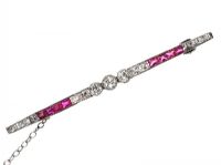 DIAMOND AND RUBY BAR BROOCH at Ross's Online Art Auctions