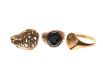 THREE 9CT GOLD GENTS RINGS at Ross's Online Art Auctions