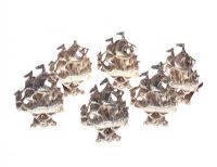 SET OF SIX SILVER PLACE SETTINGS AND HOLDERS at Ross's Online Art Auctions