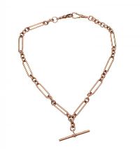 9CT ROSE-GOLD FANCY-LINK 'T-BAR' CHAIN at Ross's Online Art Auctions