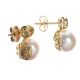 18CT GOLD FRESHWATER PEARL AND DIAMOND EARRINGS at Ross's Online Art Auctions
