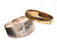 STERLING SILVER AND ROLLED GOLD BANGLES at Ross's Online Art Auctions