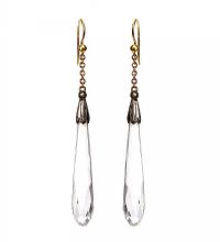 GOLD-TONE CRYSTAL EARRINGS at Ross's Online Art Auctions