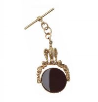 9CT GOLD WATCH FOB PENDANT at Ross's Online Art Auctions