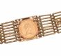 9CT GOLD GATE-LINK BRACELET WITH SOVEREIGN at Ross's Online Art Auctions