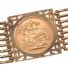 9CT GOLD GATE-LINK BRACELET WITH SOVEREIGN at Ross's Online Art Auctions