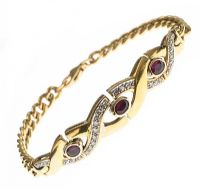 14CT GOLD RUBY AND DIAMOND BRACELET at Ross's Online Art Auctions