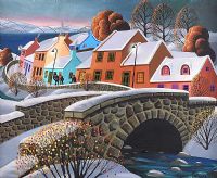 WINTER VILLAGE by George Callaghan at Ross's Online Art Auctions