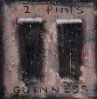 TWO PINTS OF GUINNESS by David Johnston at Ross's Online Art Auctions