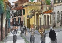 MEDITERRANEAN STREET by Olive Henry RUA at Ross's Online Art Auctions