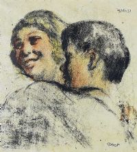 DANCING COUPLE by William Conor RHA RUA at Ross's Online Art Auctions