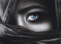 GIRL WITH BLUE EYES by Eastern School at Ross's Online Art Auctions