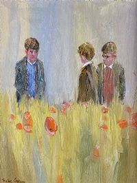 BOYS IN A POPPY FIELD by Robert Taylor Carson RUA at Ross's Online Art Auctions