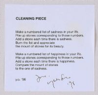 CLEANING PIECE by Yoko Ono at Ross's Online Art Auctions