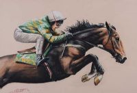 CHARLIE SWAN ON ISTABRAQ by Leo Casement at Ross's Online Art Auctions
