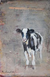 YOUNG FRIESIAN CALF by Con Campbell at Ross's Online Art Auctions