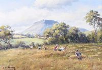 WORKING IN THE GLENS by Charles McAuley at Ross's Online Art Auctions