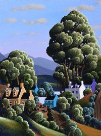 TALL TREES BY THE PURPLE HOUSE by George Callaghan at Ross's Online Art Auctions