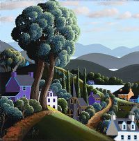 CHURCH AT THE BOTTOM OF THE HILL by George Callaghan at Ross's Online Art Auctions