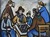 A GAME OF DRAUGHTS by Markey Robinson at Ross's Online Art Auctions