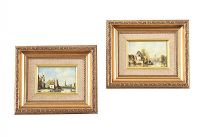 PAIR OF FRAMED OIL PAINTINGS ON PANEL at Ross's Online Art Auctions