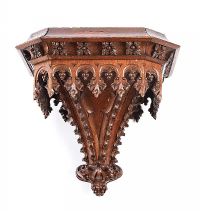 GOTHIC CARVED OAK WALL BRACKET at Ross's Online Art Auctions