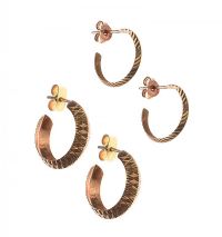 TWO PAIRS OF 9CT GOLD HOOP EARRINGS at Ross's Online Art Auctions