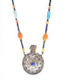 STERLING SILVER PERFUME HOLDER AND MULTI-GEM NECKLACE at Ross's Online Art Auctions