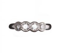 18CT WHITE GOLD DIAMOND FOUR STONE RING at Ross's Online Art Auctions