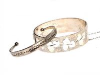 TWO STERLING SILVER BRACELETS at Ross's Online Art Auctions