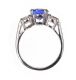 18CT WHITE GOLD TANZANITE AND DIAMOND THREE STONE RING at Ross's Online Art Auctions