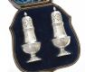 STERLING SILVER SALT & PEPPER SET AND FITTED BOX at Ross's Online Art Auctions