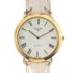 LADY'S 9CT GOLD LONGLINES AUTOMATIC WRIST WATCH WITH A REPLACEMENT WHITE LEATHER STRAP at Ross's Online Art Auctions