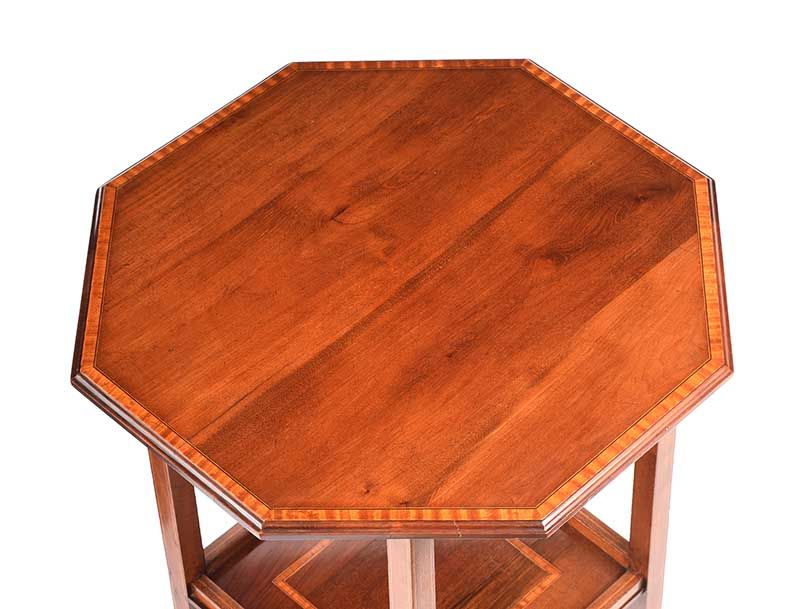 EDWARDIAN INLAID HEXAGONAL LAMP TABLE at Ross's Online Art Auctions