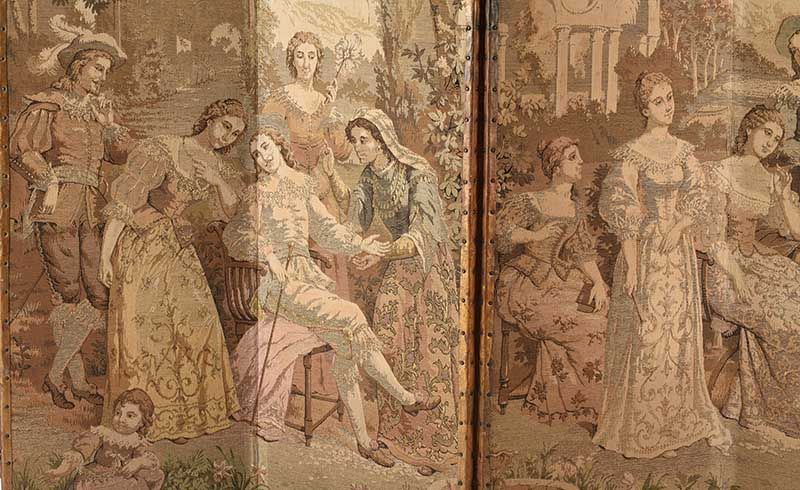 FOUR FOLD TAPESTRY SCREEN at Ross's Online Art Auctions