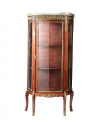 FRENCH BOW FRONT DISPLAY CABINET at Ross's Online Art Auctions