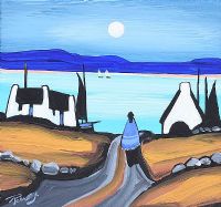 WHITEWASHED ABODES BY MOONLIGHT by J.P. Rooney at Ross's Online Art Auctions
