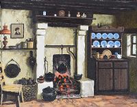 COTTAGE INTERIOR by Gerald Walby at Ross's Online Art Auctions