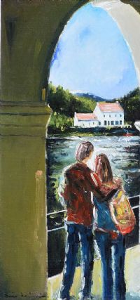 IRISH COUPLE ON HOLIDAYS IN ITALY by Sean Lorinyenko at Ross's Online Art Auctions