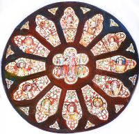 TWELVE APOSTLES ROSE WINDOW AT CARRIGART CHURCH, DOWNINGS by Sean Lorinyenko at Ross's Online Art Auctions