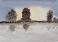 BIRDS OVER THE TREES by William Lindsay at Ross's Online Art Auctions