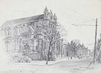 SAINT ANNE'S CATHEDRAL, BELFAST by Raymond Piper RUA at Ross's Online Art Auctions