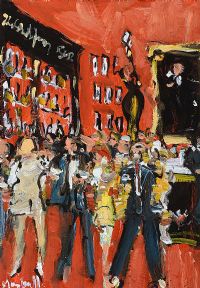 FRIDAY AFTERNOON, GRESHAM BAR, DUBLIN by Marie Carroll at Ross's Online Art Auctions