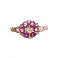 RUBY AND DIAMOND VICTORIAN RING at Ross's Online Art Auctions