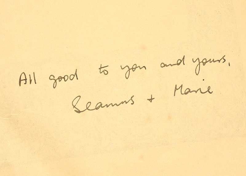 SIGNED PAGE BY SEAMUS HEANEY at Ross's Online Art Auctions